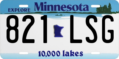 MN license plate 821LSG