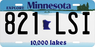 MN license plate 821LSI