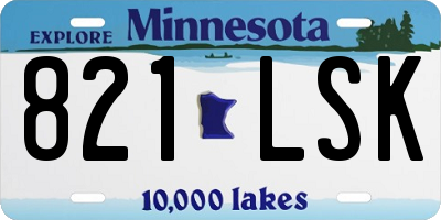 MN license plate 821LSK