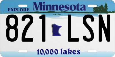 MN license plate 821LSN