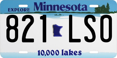 MN license plate 821LSO