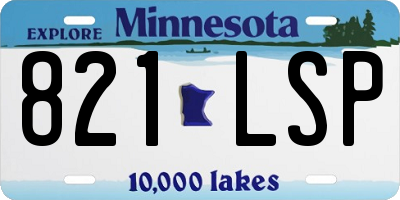 MN license plate 821LSP
