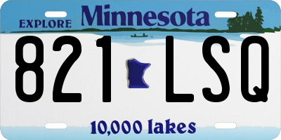 MN license plate 821LSQ