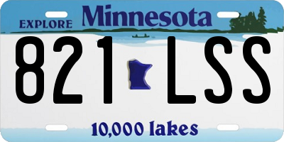 MN license plate 821LSS