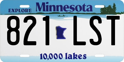 MN license plate 821LST