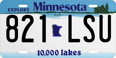 MN license plate 821LSU