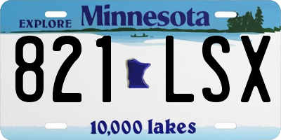 MN license plate 821LSX