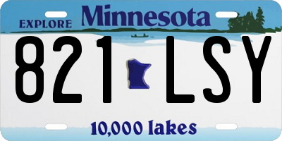 MN license plate 821LSY