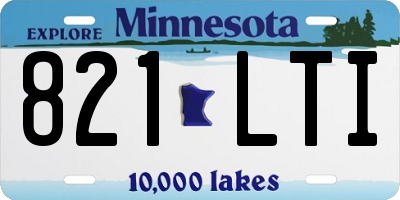 MN license plate 821LTI