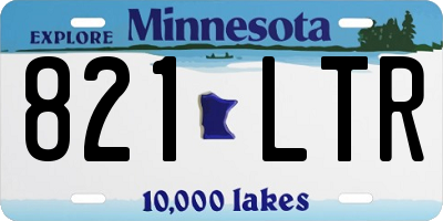 MN license plate 821LTR