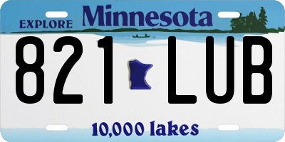 MN license plate 821LUB