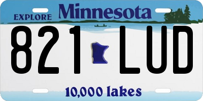 MN license plate 821LUD