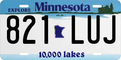 MN license plate 821LUJ