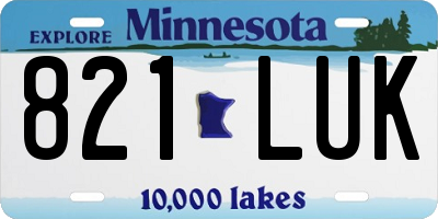 MN license plate 821LUK