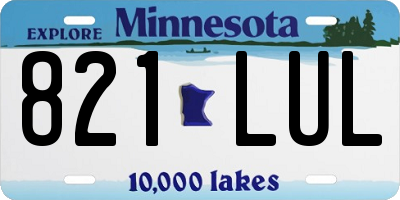MN license plate 821LUL