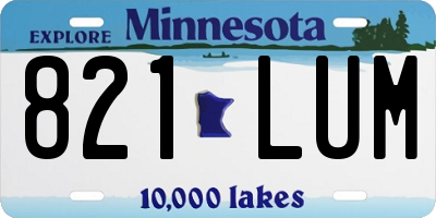 MN license plate 821LUM