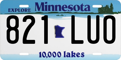 MN license plate 821LUO