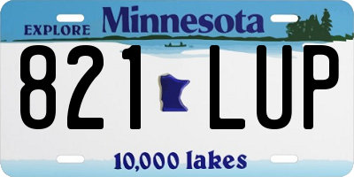 MN license plate 821LUP