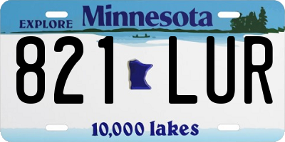 MN license plate 821LUR