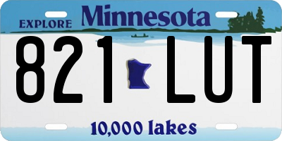 MN license plate 821LUT