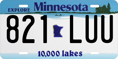 MN license plate 821LUU