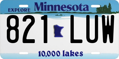 MN license plate 821LUW