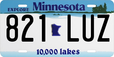 MN license plate 821LUZ