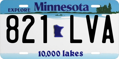 MN license plate 821LVA