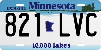 MN license plate 821LVC