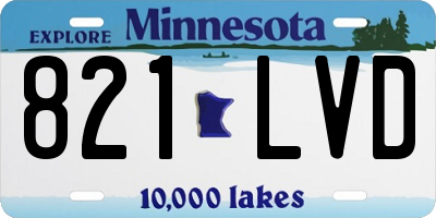 MN license plate 821LVD