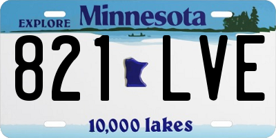 MN license plate 821LVE