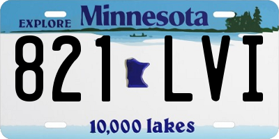 MN license plate 821LVI
