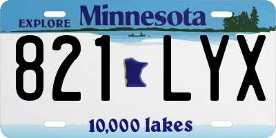 MN license plate 821LYX
