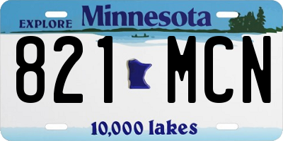 MN license plate 821MCN