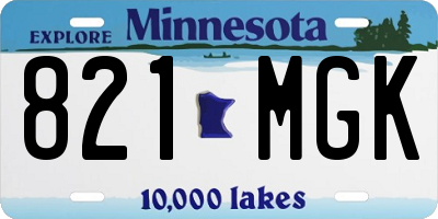 MN license plate 821MGK