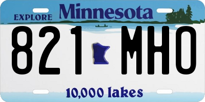 MN license plate 821MHO