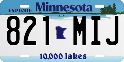MN license plate 821MIJ
