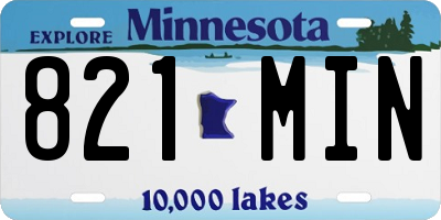 MN license plate 821MIN