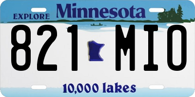 MN license plate 821MIO