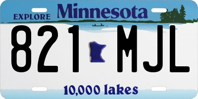 MN license plate 821MJL