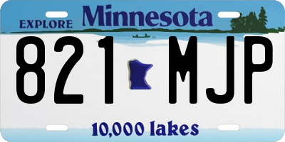 MN license plate 821MJP
