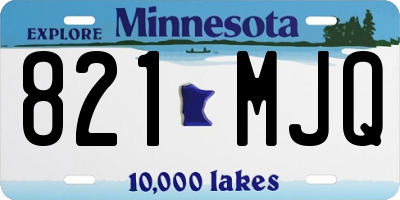 MN license plate 821MJQ