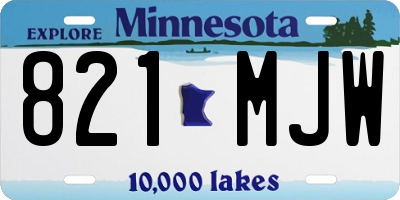 MN license plate 821MJW