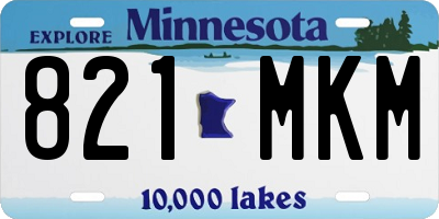 MN license plate 821MKM