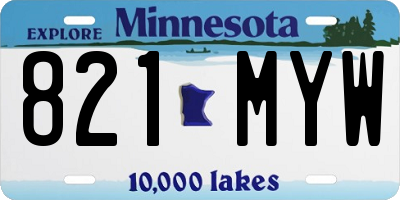 MN license plate 821MYW