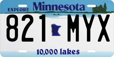 MN license plate 821MYX