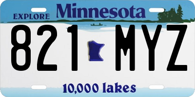 MN license plate 821MYZ