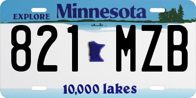 MN license plate 821MZB