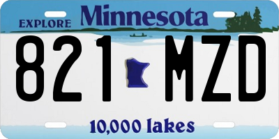 MN license plate 821MZD