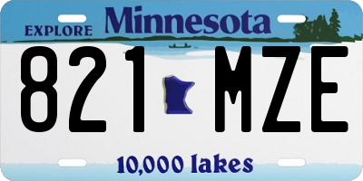 MN license plate 821MZE